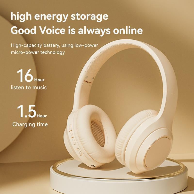 Wireless Headphones, Foldable Gaming Bluetooth-Compatible Headset with Built-In Microphone, Portable Foldable Headset for Home Outdoor, Headphones for Gym, Gift