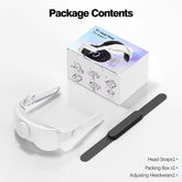 Meta Quest 3 Head Strap Upgrade package contents including head strap, packing box, and adjusting headwear.