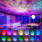 LED Galaxy Projector creating a vibrant atmosphere with multicolor light projections and music effects.