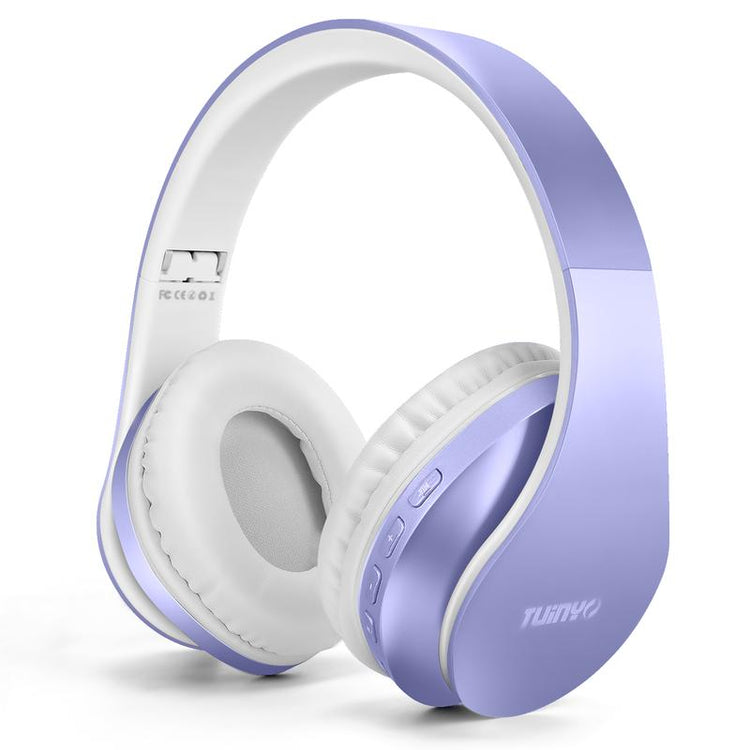 TUINYO wireless Bluetooth headphones foldable over-ear purple