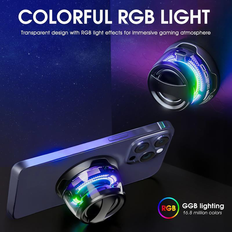 Colorful RGB light effects and transparent design of Magnetic Bluetooth Speaker RGB for immersive gaming.