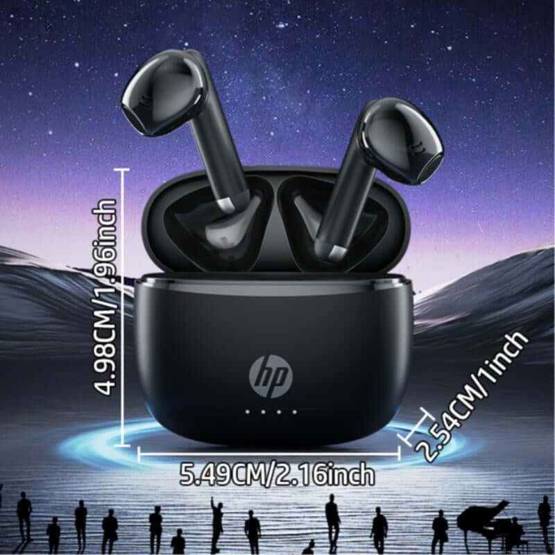 HP Wireless Earbuds, Semi-In-Ear Design Noise Cancelling Headphones, Stereo Bass Earphones, IPX4 Waterproof Sports Earphones, Lightweight Wireless Earbuds, Stereo Sound Headphone, Electronic