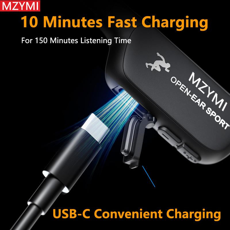 MZYMI 18H Ultra Long Battery Life Open-Ear Wireless Bone Conduction Sport Headphones - Wireless Earphones for Workouts and Running