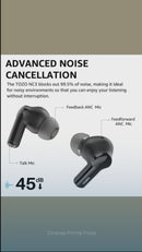 TOZO NC3 Hybrid ANC Earbuds – 55 H Battery / IPX8 Waterproof / LED Display