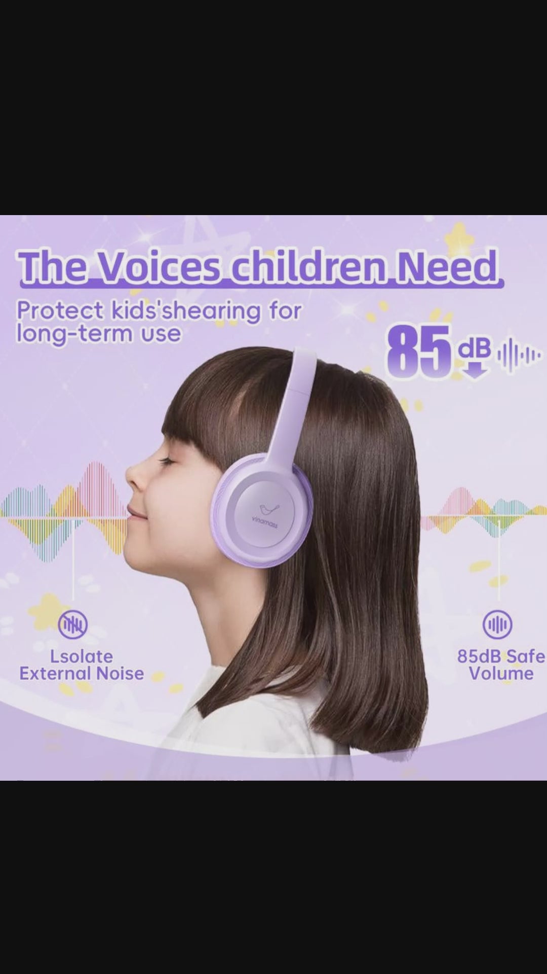 Kids Headphones with Volume Limiter – Vinamass A63