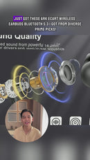 Ark Ecart Wireless Earbuds Bluetooth 5.3 Over-Ear Headphones with Pure Bass Sound & 75H Battery Life