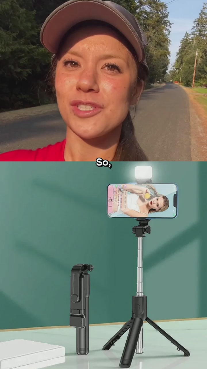 Selfie Stick with Tripod & Bluetooth Remote – Telescopic & Portable for iPhone/Android