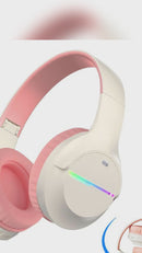 Kids Bluetooth Headphones, Kids Headphones Wireless with LED Light Up, Built-In Mic, Over-Ear Bluetooth 5.3 Headphones for School Travel Ipad Tablet 6-18 Years Boy Girl
