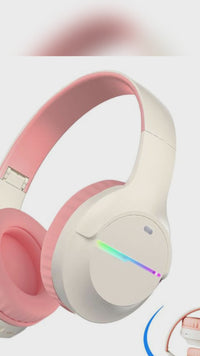 Kids Bluetooth Headphones, Kids Headphones Wireless with LED Light Up, Built-In Mic, Over-Ear Bluetooth 5.3 Headphones for School Travel Ipad Tablet 6-18 Years Boy Girl