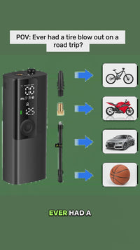 Portable Tire Inflator – Compact Rechargeable Air Pump with Digital Display & LED Light