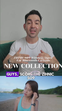ZIHNIC S09 Wireless Open Ear Bluetooth Earbuds with Mic – Long Battery Life Portable Headphones